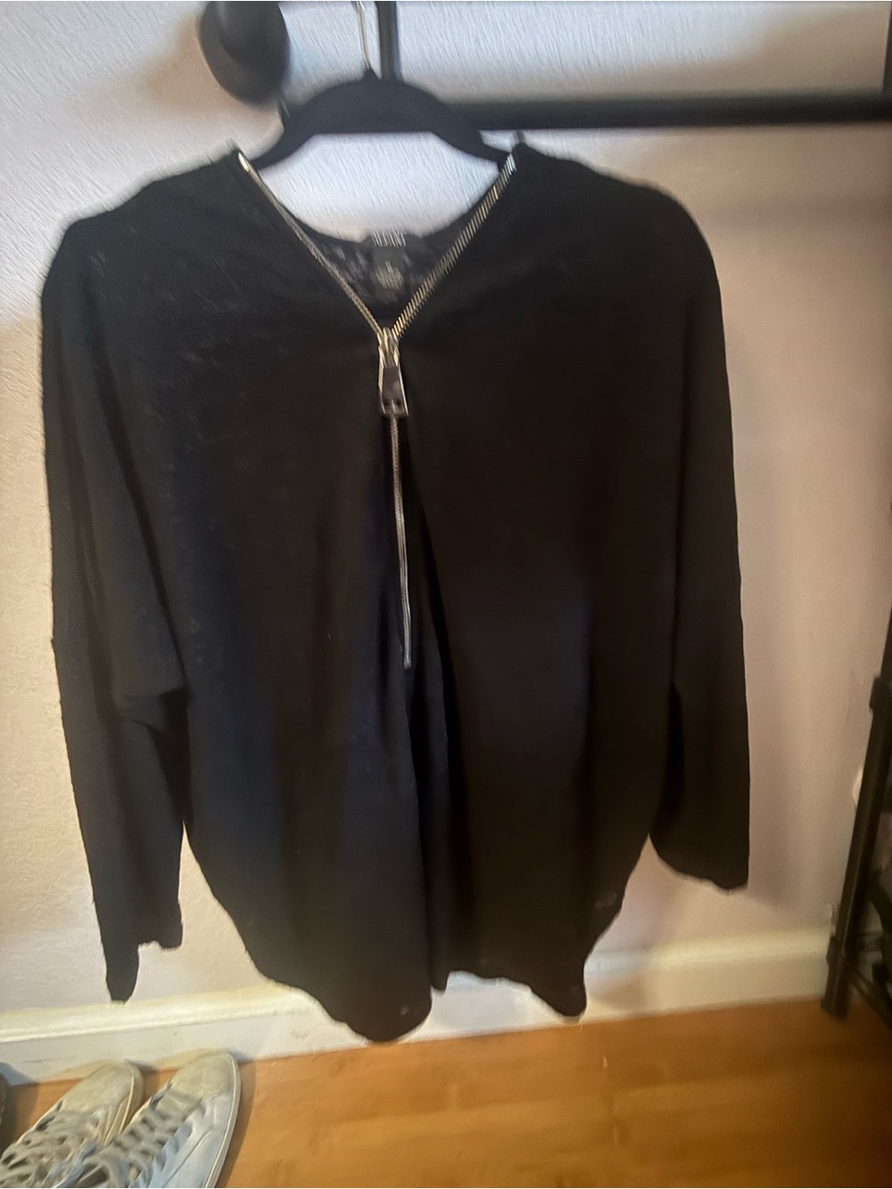 Alfani Black Zip-Up women's Knit